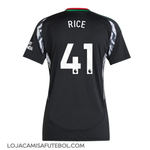 Camisa de Futebol Arsenal Declan Rice #41 Equipamento Secundário Mulheres 2024-25 Manga Curta